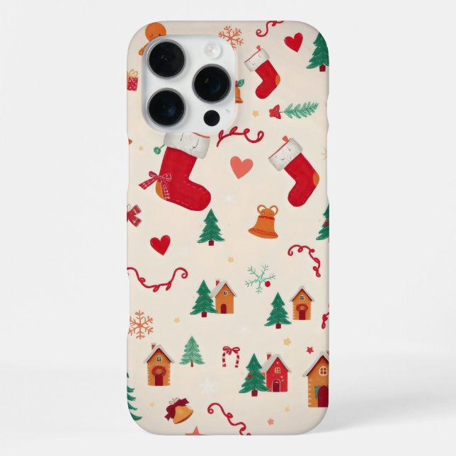 heartwarming Christmas pattern Iphone Case (Back)