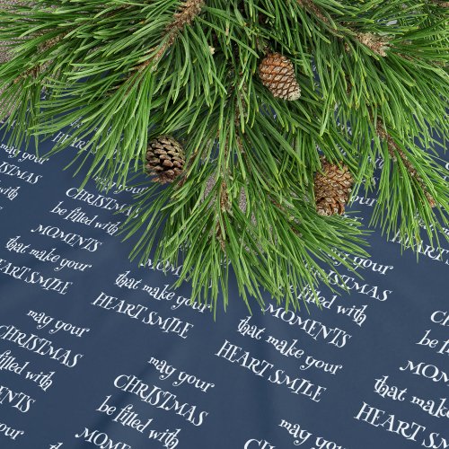 Heartwarming Christmas Quote Pattern White Navy  Brushed Polyester Tree Skirt
