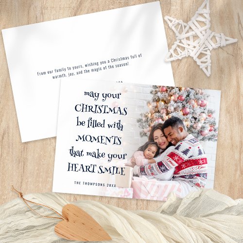 Heartwarming Christmas Quote Photo Overlay Holiday Card
