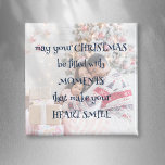 Heartwarming Christmas Saying Photo Overlay Magnet<br><div class="desc">Heartwarming Christmas Saying Photo Overlay Navy Text. A warm and cozy Christmassy quote overlaid onto your favorite photo tinted in the background. May Your Christmas be filled with Moments that make your Heart Smile is in a whimsical navy blue script and can be personalised if you wish. Text color and...</div>