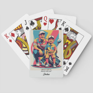 Heartwarming Dad & Son Golf Moment on fathers day Poker Cards