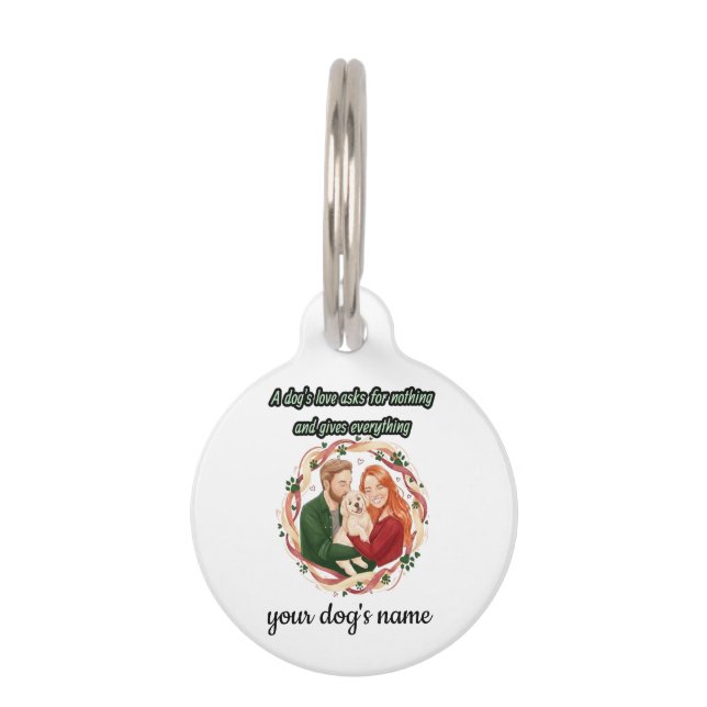 Heartwarming dog quote personalized  pet ID tag (Front)