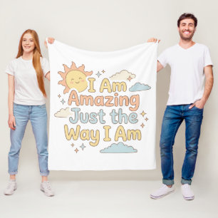 Heartwarming Kids Affirmation Amazing Just As I Am Fleece Blanket