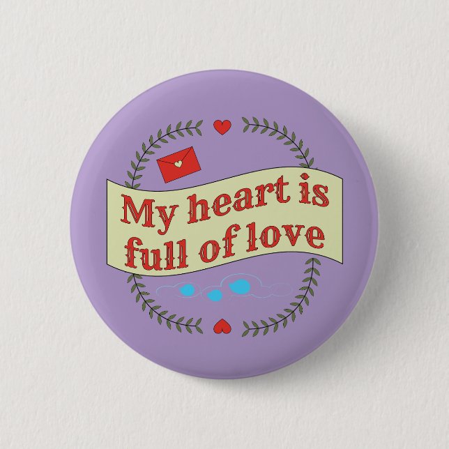 Heartwarming Message Design Button (Front)