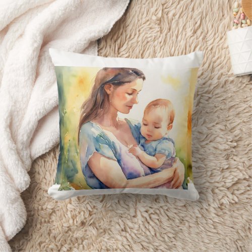 Heartwarming Moments Baby  Mom Mug Collection  Throw Pillow