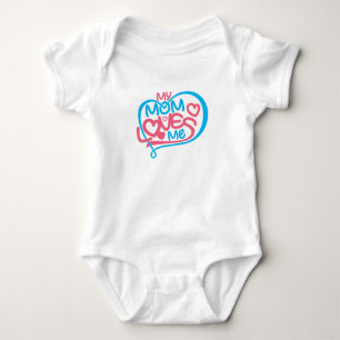 Heartwarming "My Mom Loves Me" Special Bond Design Baby Bodysuit