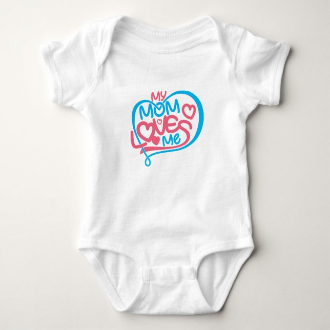 Heartwarming "My Mom Loves Me" Special Bond Design Baby Bodysuit (Front)