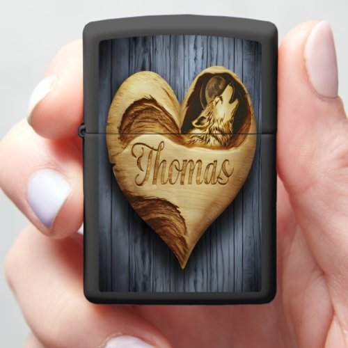 Heartwood Wolf Howl Thomas Zippo Lighter