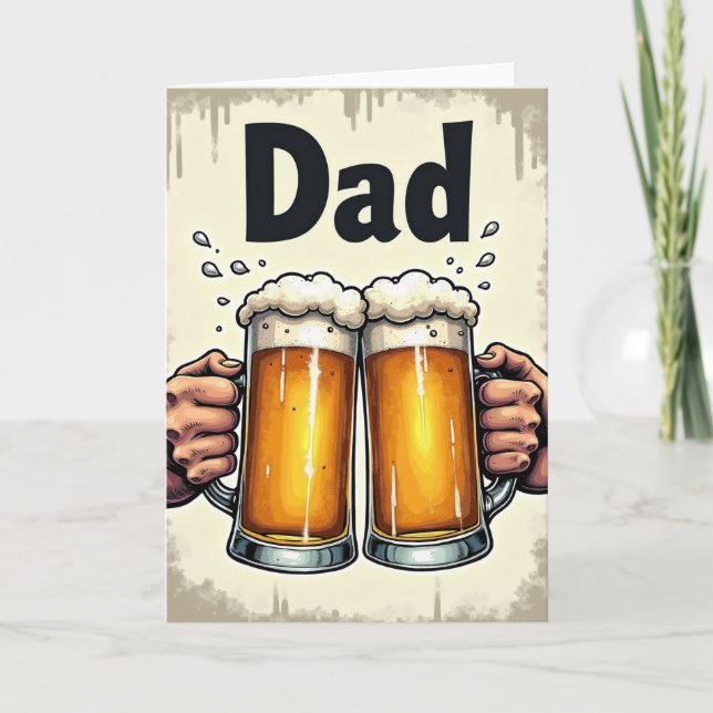 Hearty Cheers Fathers Day Card (Front)
