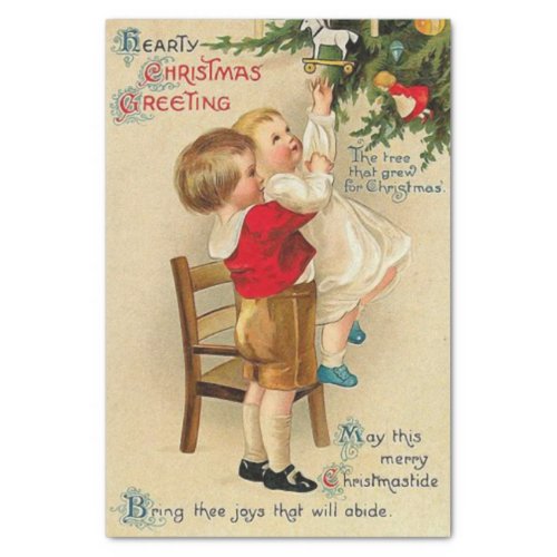 Hearty Christmas Greeting by Ellen Clapsaddle Tissue Paper