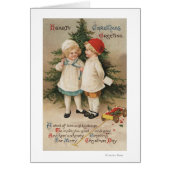 Hearty Christmas GreetingKids by a Tree (Front)