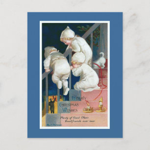 "Hearty Christmas Wishes" Vintage Holiday Postcard