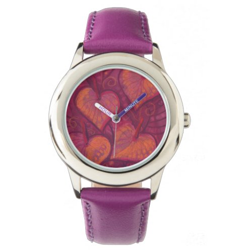 Hearty Flowers floral hearts pink red  orange Watch