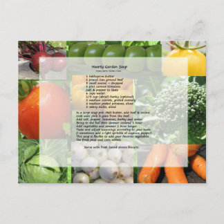 Hearty Garden Soup Recipe Postcard