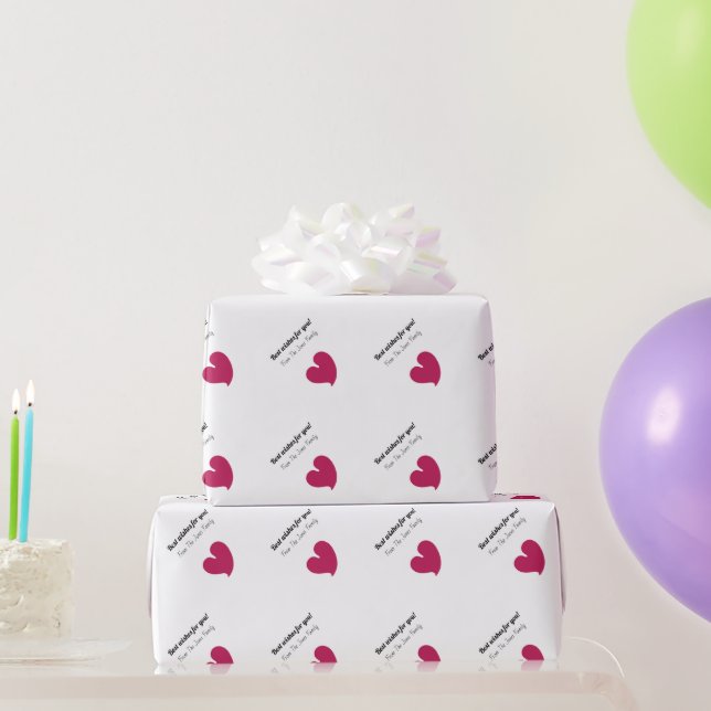 Hearty Hearts Bold Pink and White Custom Text- Wrapping Paper (Party Gifts)