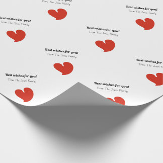 Hearty Hearts Red and White Custom Text- Wrapping Paper