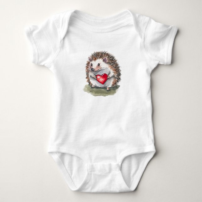 Hearty Hedgehog Baby Bodysuit (Front)