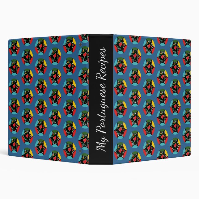 Hearty Portuguese Christmas baunle pattern 3 Ring Binder (Background)