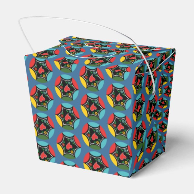 Hearty Portuguese Christmas baunle pattern Favor Boxes (Back Side)
