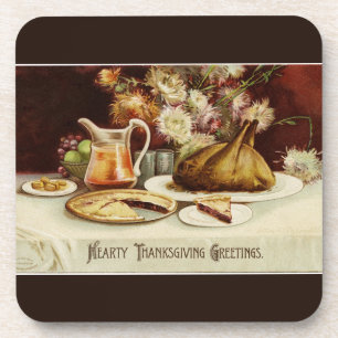 Hearty Thanksgiving Dinner Drink Coaster