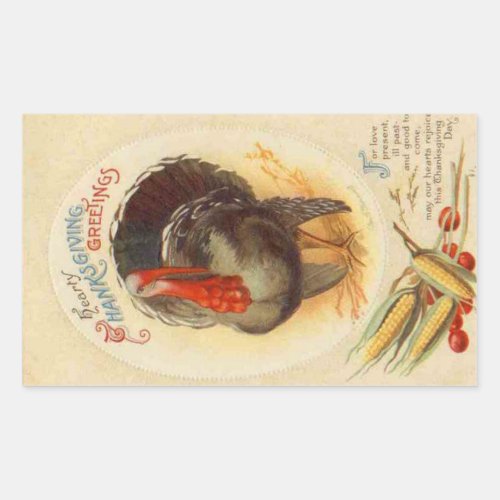 Hearty Thanksgiving Greetings Vintage Sticker