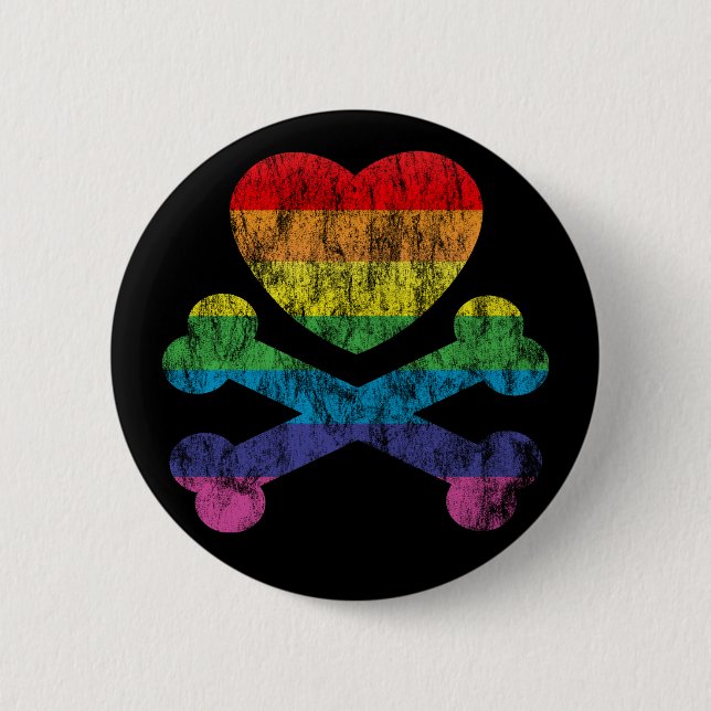 heartz and bones. pinback button (Front)