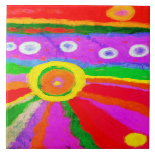 Heat Abstract Digital Painting Ceramic Tile