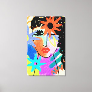 Heat Abstract Digital Portrait of a Woman Canvas Print