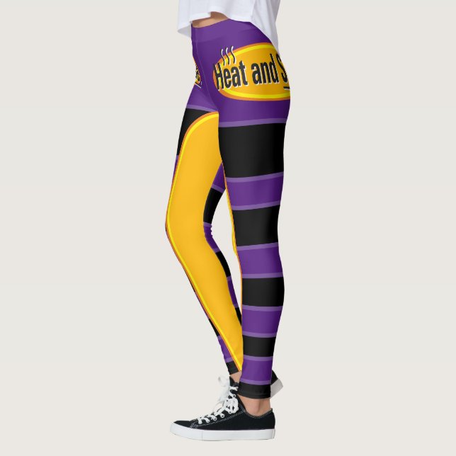 Heat and Serve Black Text Gfx Leggings (Left)