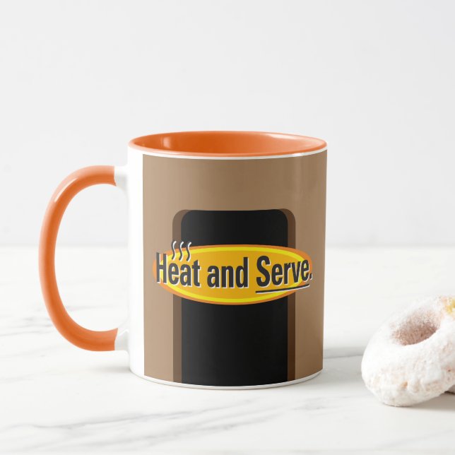 Heat and Serve Black Text Gfx Mug (With Donut)