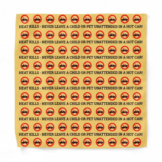 Heat Kills Safety Reminder Bandanna Face Covering (Front)
