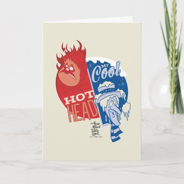 Heat Miser Hot Head & Snow Miser Mr. Cool Holiday Card (Front)