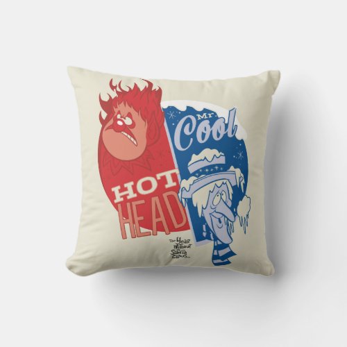 Heat Miser Hot Head  Snow Miser Mr Cool Throw Pillow