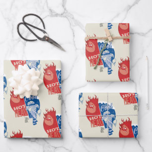 Heat Miser Hot Head & Snow Miser Mr. Cool Wrapping Paper Sheets