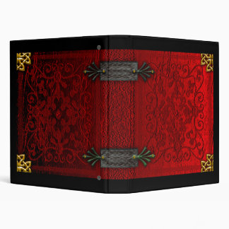 heat stamped red velvet 3 ring binder
