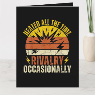 Heated All The Time Rivalry Occasionally Funny Letterpress Thank You Card