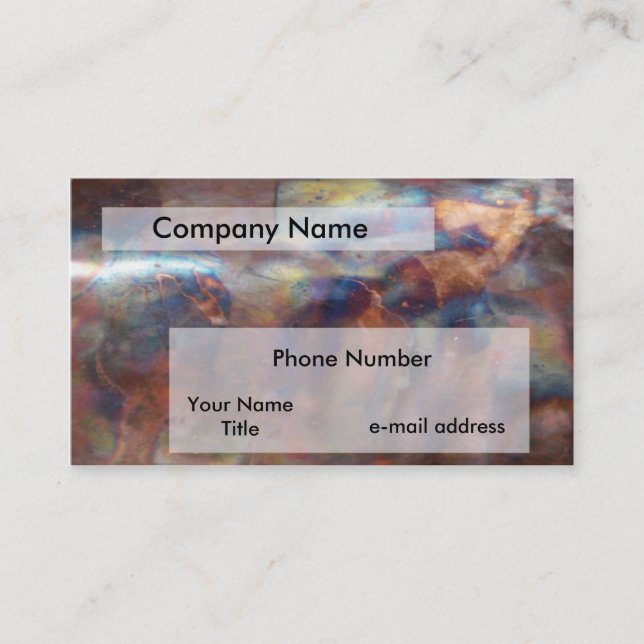 Heated Copper Metal Business Card (Front)