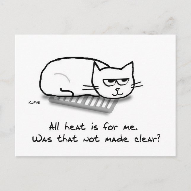 Heater Vent Cat - Funny Cat Gift Postcard (Front)