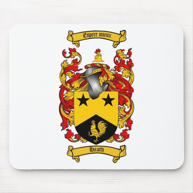 HEATH FAMILY CREST -  HEATH COAT OF ARMS MOUSE PAD (Front)