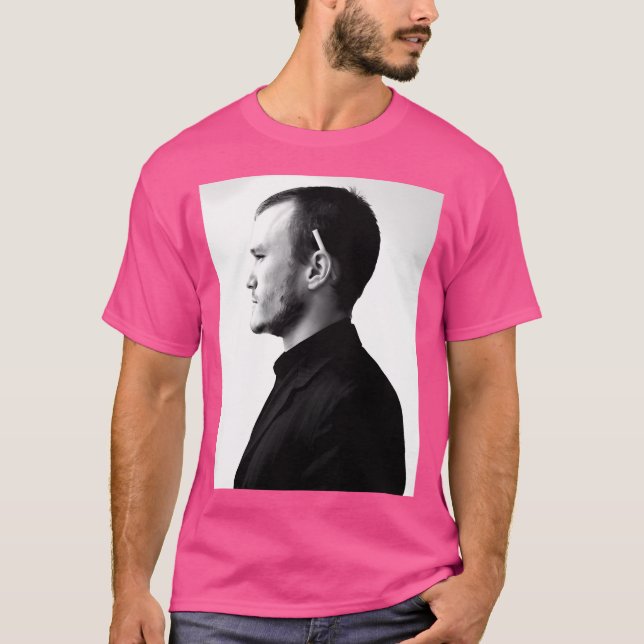 Heath Ledger Black And White Actor T-Shirt (Front)