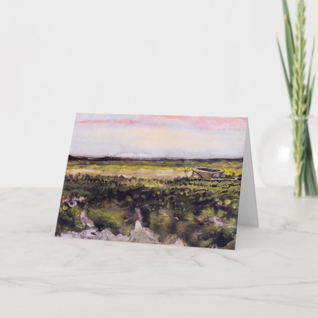 Heath with a Wheelbarrow by Vincent van Gogh Card (Front)