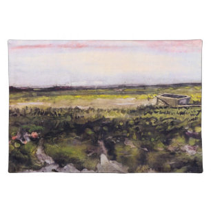 Heath with a Wheelbarrow by Vincent van Gogh Cloth Placemat