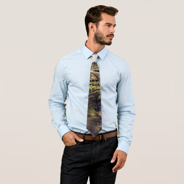 Heath with a Wheelbarrow by Vincent van Gogh Neck Tie (In Situ)