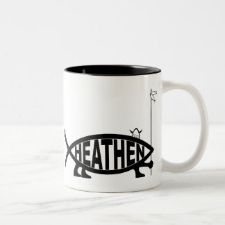 Heathen Fish Two-Tone Coffee Mug