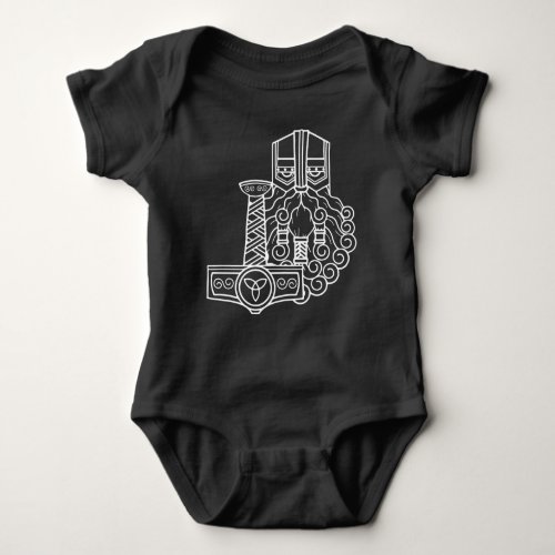 Heathen Norse Pagan Asatru Viking Thor Black Baby Bodysuit