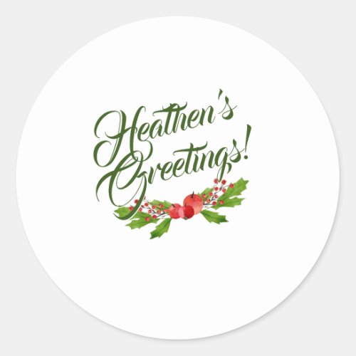 Heathens Greetings Atheist Christmas Sticker