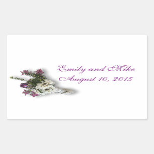 Heather and Lace Wedding favor stickers