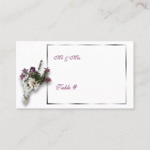 Heather and Lace wedding Table Number Place Card