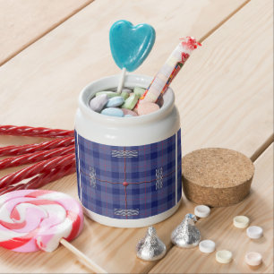 Heather Blue Plaid Candy Jar