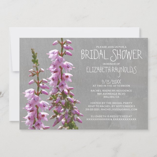 Heather Bridal Shower Invitations (Front)